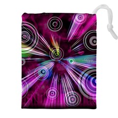 Fractal Circles Abstract Drawstring Pouch (4xl)