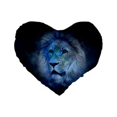 Astrology Zodiac Lion Standard 16  Premium Flano Heart Shape Cushions by Mariart