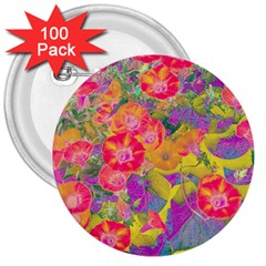 Red Liana Flower 3  Buttons (100 Pack)  by DinkovaArt