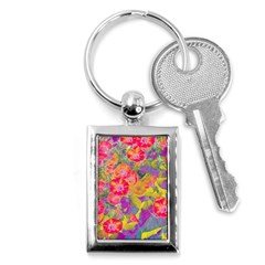 Red Liana Flower Key Chain (rectangle) by DinkovaArt