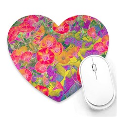 Red Liana Flower Heart Mousepads by DinkovaArt