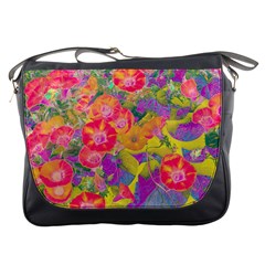 Red Liana Flower Messenger Bag by DinkovaArt