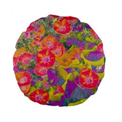 Red Liana Flower Standard 15  Premium Round Cushions by DinkovaArt