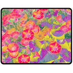 Red Liana Flower Double Sided Fleece Blanket (medium)  by DinkovaArt