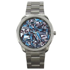 Marginata Flowers  Sport Metal Watch by DinkovaArt