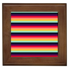 Contrast Rainbow Stripes Framed Tile by tmsartbazaar