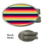 Contrast Rainbow Stripes Money Clips (Oval)  Front