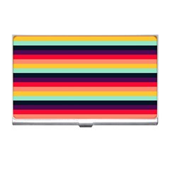 Contrast Rainbow Stripes Business Card Holder by tmsartbazaar