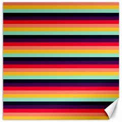 Contrast Rainbow Stripes Canvas 12  X 12  by tmsartbazaar