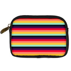 Contrast Rainbow Stripes Digital Camera Leather Case by tmsartbazaar