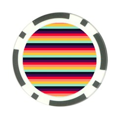 Contrast Rainbow Stripes Poker Chip Card Guard (10 Pack) by tmsartbazaar