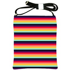 Contrast Rainbow Stripes Shoulder Sling Bag by tmsartbazaar