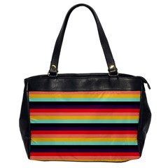 Contrast Rainbow Stripes Oversize Office Handbag by tmsartbazaar