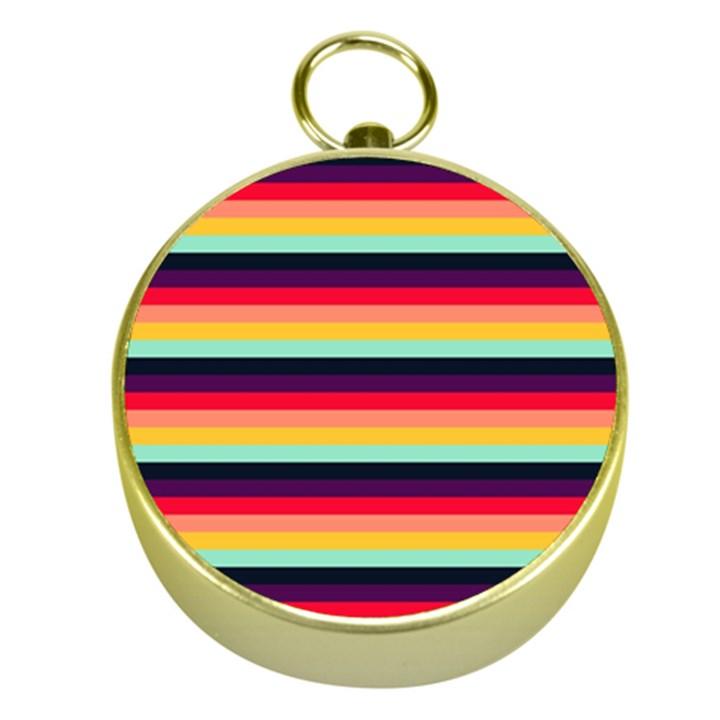 Contrast Rainbow Stripes Gold Compasses