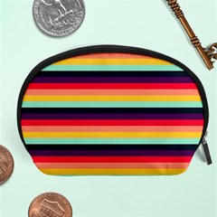 Contrast Rainbow Stripes Accessory Pouch (large) by tmsartbazaar