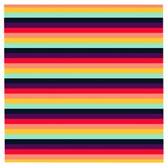 Contrast Rainbow Stripes Wooden Puzzle Square by tmsartbazaar