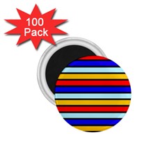 Red And Blue Contrast Yellow Stripes 1 75  Magnets (100 Pack)  by tmsartbazaar