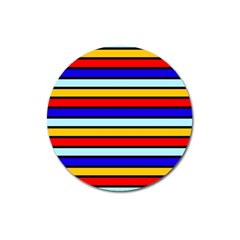 Red And Blue Contrast Yellow Stripes Magnet 3  (round) by tmsartbazaar