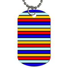 Red And Blue Contrast Yellow Stripes Dog Tag (two Sides) by tmsartbazaar