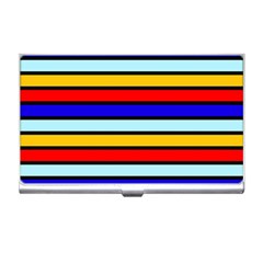 Red And Blue Contrast Yellow Stripes Business Card Holder by tmsartbazaar