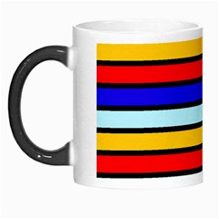 Red And Blue Contrast Yellow Stripes Morph Mugs by tmsartbazaar