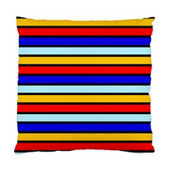 Red And Blue Contrast Yellow Stripes Standard Cushion Case (one Side) by tmsartbazaar