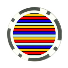 Red And Blue Contrast Yellow Stripes Poker Chip Card Guard (10 Pack) by tmsartbazaar