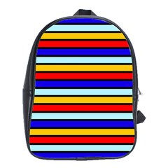 Red And Blue Contrast Yellow Stripes School Bag (large) by tmsartbazaar