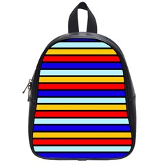 Red And Blue Contrast Yellow Stripes School Bag (small) by tmsartbazaar