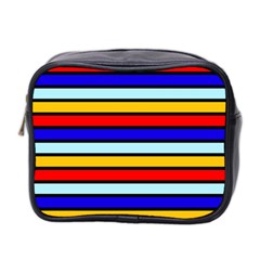 Red And Blue Contrast Yellow Stripes Mini Toiletries Bag (two Sides) by tmsartbazaar