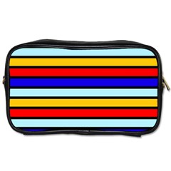 Red And Blue Contrast Yellow Stripes Toiletries Bag (one Side) by tmsartbazaar