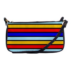 Red And Blue Contrast Yellow Stripes Shoulder Clutch Bag by tmsartbazaar