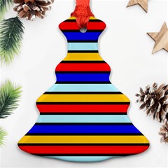 Red And Blue Contrast Yellow Stripes Ornament (christmas Tree)  by tmsartbazaar