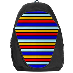 Red And Blue Contrast Yellow Stripes Backpack Bag by tmsartbazaar