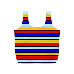 Red And Blue Contrast Yellow Stripes Full Print Recycle Bag (s) by tmsartbazaar