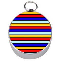 Red And Blue Contrast Yellow Stripes Silver Compasses by tmsartbazaar