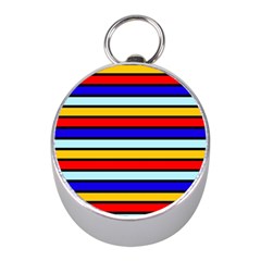 Red And Blue Contrast Yellow Stripes Mini Silver Compasses by tmsartbazaar