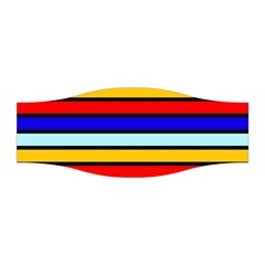 Red And Blue Contrast Yellow Stripes Stretchable Headband by tmsartbazaar