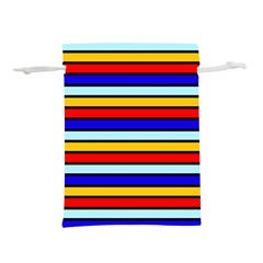 Red And Blue Contrast Yellow Stripes Lightweight Drawstring Pouch (l) by tmsartbazaar