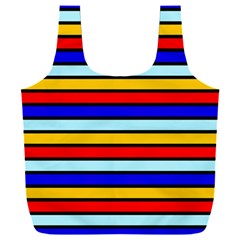 Red And Blue Contrast Yellow Stripes Full Print Recycle Bag (xxl) by tmsartbazaar