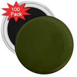 Army Green Solid Color 3  Magnets (100 pack) Front