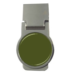 Army Green Solid Color Money Clips (round)  by SpinnyChairDesigns