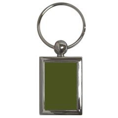 Army Green Solid Color Key Chain (rectangle) by SpinnyChairDesigns