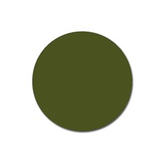 Army Green Solid Color Magnet 3  (round) by SpinnyChairDesigns