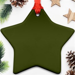 Army Green Solid Color Star Ornament (two Sides) by SpinnyChairDesigns