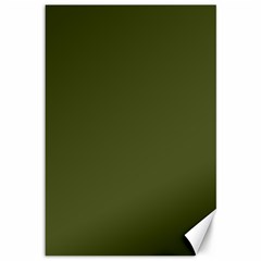 Army Green Solid Color Canvas 12  X 18  by SpinnyChairDesigns