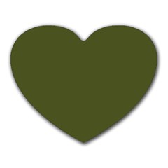 Army Green Solid Color Heart Mousepads by SpinnyChairDesigns