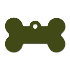 Army Green Solid Color Dog Tag Bone (one Side) by SpinnyChairDesigns