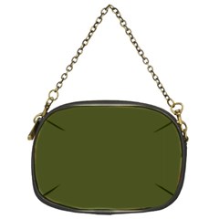 Army Green Solid Color Chain Purse (one Side) by SpinnyChairDesigns