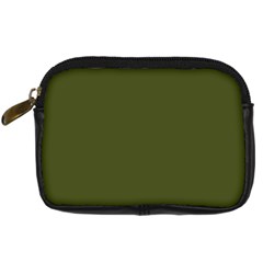 Army Green Solid Color Digital Camera Leather Case by SpinnyChairDesigns